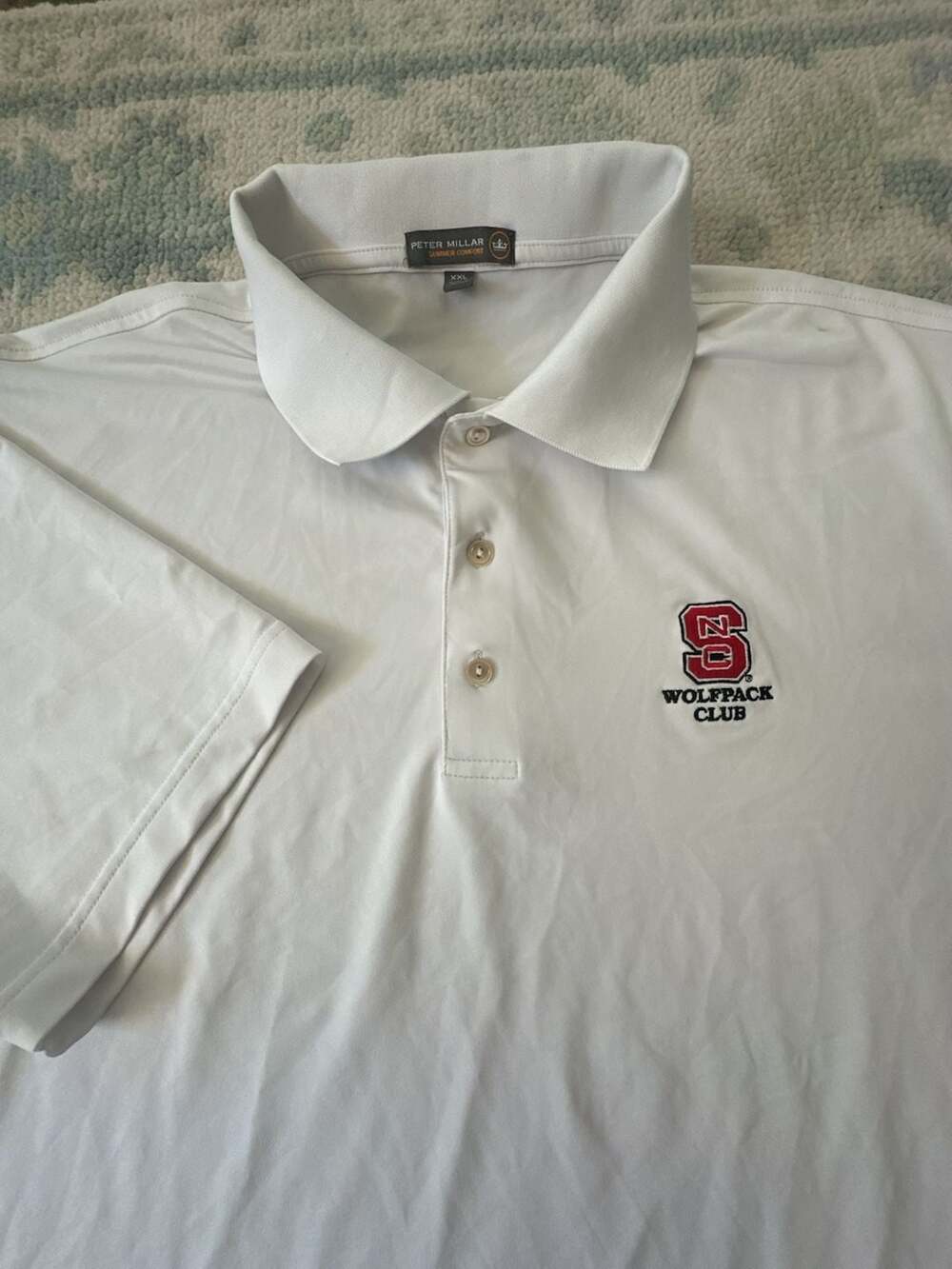 Peter Millar NC State Wolfpack Club White Polo Shirt, Size XXL